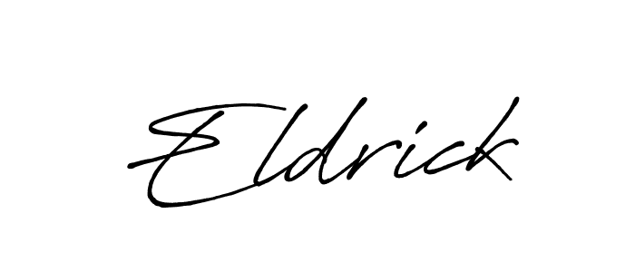 Design your own signature with our free online signature maker. With this signature software, you can create a handwritten (Antro_Vectra_Bolder) signature for name Eldrick. Eldrick signature style 7 images and pictures png