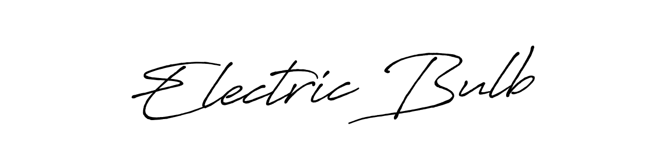 Use a signature maker to create a handwritten signature online. With this signature software, you can design (Antro_Vectra_Bolder) your own signature for name Electric Bulb. Electric Bulb signature style 7 images and pictures png