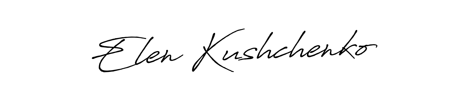 Create a beautiful signature design for name Elen Kushchenko. With this signature (Antro_Vectra_Bolder) fonts, you can make a handwritten signature for free. Elen Kushchenko signature style 7 images and pictures png