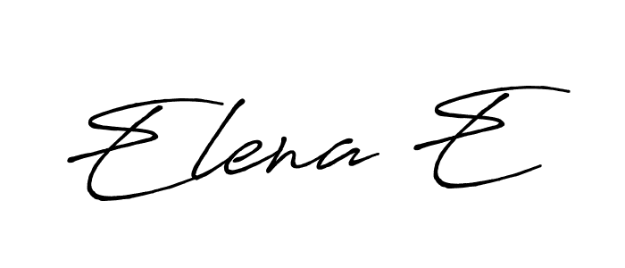 How to make Elena E name signature. Use Antro_Vectra_Bolder style for creating short signs online. This is the latest handwritten sign. Elena E signature style 7 images and pictures png