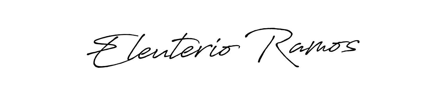 How to make Eleuterio Ramos name signature. Use Antro_Vectra_Bolder style for creating short signs online. This is the latest handwritten sign. Eleuterio Ramos signature style 7 images and pictures png