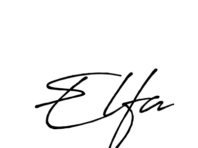 Create a beautiful signature design for name Elfa. With this signature (Antro_Vectra_Bolder) fonts, you can make a handwritten signature for free. Elfa signature style 7 images and pictures png