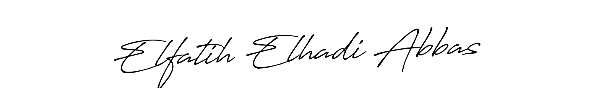 Make a beautiful signature design for name Elfatih Elhadi Abbas. With this signature (Antro_Vectra_Bolder) style, you can create a handwritten signature for free. Elfatih Elhadi Abbas signature style 7 images and pictures png