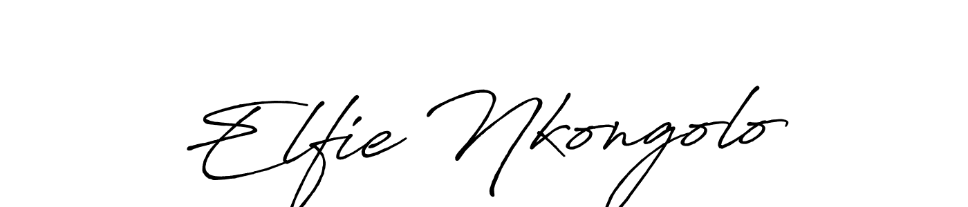 Also You can easily find your signature by using the search form. We will create Elfie Nkongolo name handwritten signature images for you free of cost using Antro_Vectra_Bolder sign style. Elfie Nkongolo signature style 7 images and pictures png