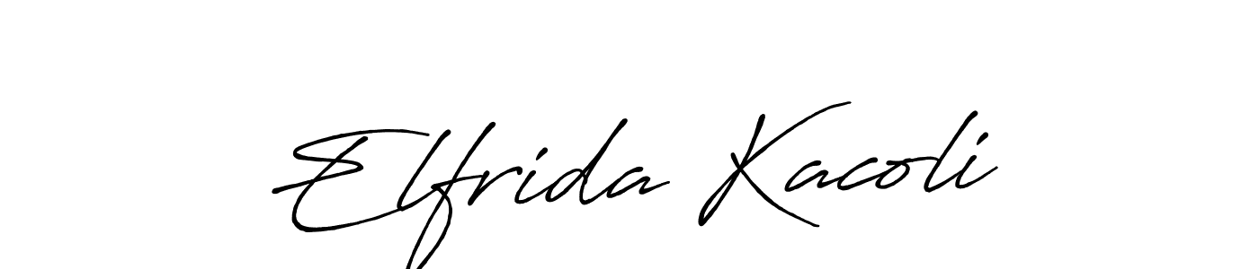 Also we have Elfrida Kacoli name is the best signature style. Create professional handwritten signature collection using Antro_Vectra_Bolder autograph style. Elfrida Kacoli signature style 7 images and pictures png