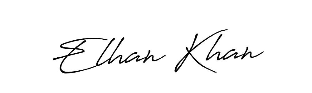 Make a beautiful signature design for name Elhan Khan. With this signature (Antro_Vectra_Bolder) style, you can create a handwritten signature for free. Elhan Khan signature style 7 images and pictures png