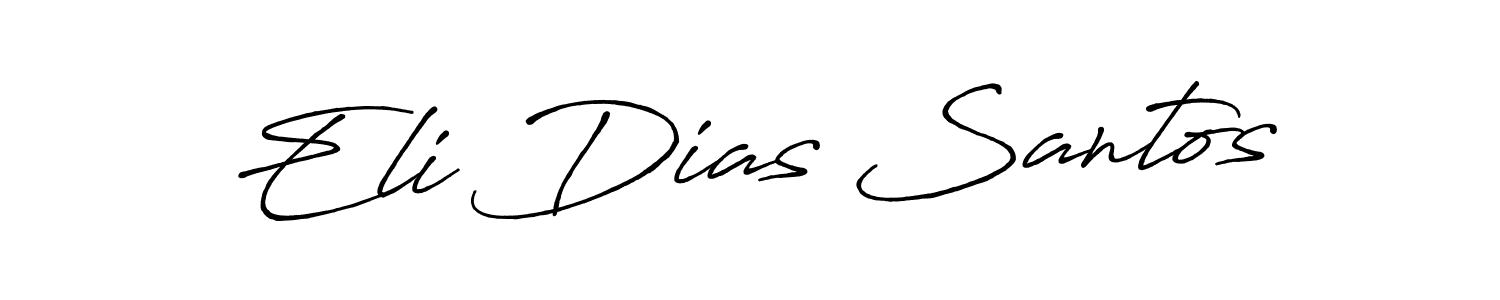 Create a beautiful signature design for name Eli Dias Santos. With this signature (Antro_Vectra_Bolder) fonts, you can make a handwritten signature for free. Eli Dias Santos signature style 7 images and pictures png
