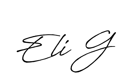 Make a beautiful signature design for name Eli G. With this signature (Antro_Vectra_Bolder) style, you can create a handwritten signature for free. Eli G signature style 7 images and pictures png