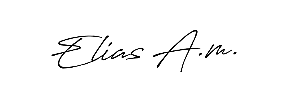 Elias A.m. stylish signature style. Best Handwritten Sign (Antro_Vectra_Bolder) for my name. Handwritten Signature Collection Ideas for my name Elias A.m.. Elias A.m. signature style 7 images and pictures png