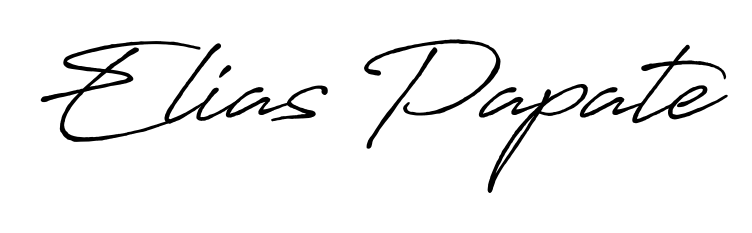 Similarly Antro_Vectra_Bolder is the best handwritten signature design. Signature creator online. You can use it as an online autograph creator for name Elias Papate. Elias Papate signature style 7 images and pictures png