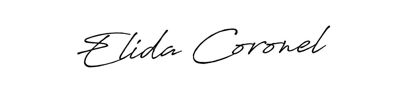 Elida Coronel stylish signature style. Best Handwritten Sign (Antro_Vectra_Bolder) for my name. Handwritten Signature Collection Ideas for my name Elida Coronel. Elida Coronel signature style 7 images and pictures png