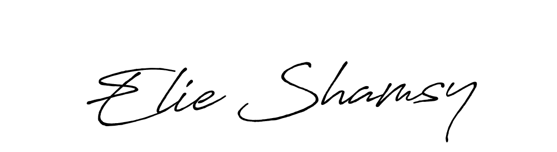 Use a signature maker to create a handwritten signature online. With this signature software, you can design (Antro_Vectra_Bolder) your own signature for name Elie Shamsy. Elie Shamsy signature style 7 images and pictures png