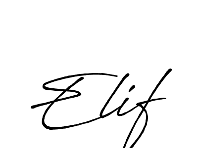 How to make Elif name signature. Use Antro_Vectra_Bolder style for creating short signs online. This is the latest handwritten sign. Elif signature style 7 images and pictures png