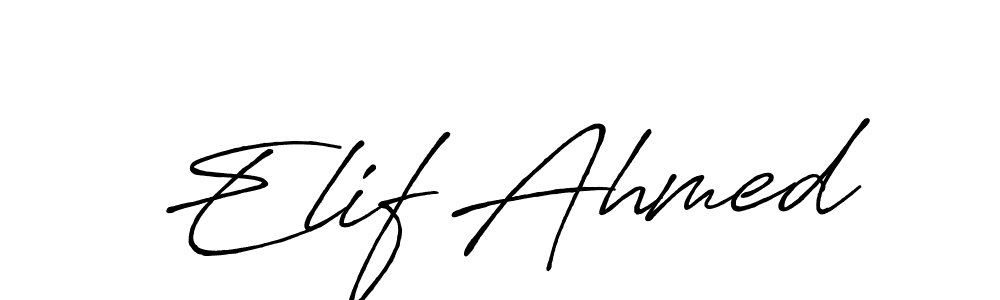 This is the best signature style for the Elif Ahmed name. Also you like these signature font (Antro_Vectra_Bolder). Mix name signature. Elif Ahmed signature style 7 images and pictures png