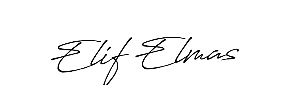 Create a beautiful signature design for name Elif Elmas. With this signature (Antro_Vectra_Bolder) fonts, you can make a handwritten signature for free. Elif Elmas signature style 7 images and pictures png