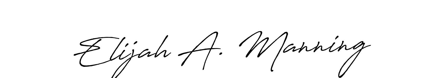 Create a beautiful signature design for name Elijah A. Manning. With this signature (Antro_Vectra_Bolder) fonts, you can make a handwritten signature for free. Elijah A. Manning signature style 7 images and pictures png