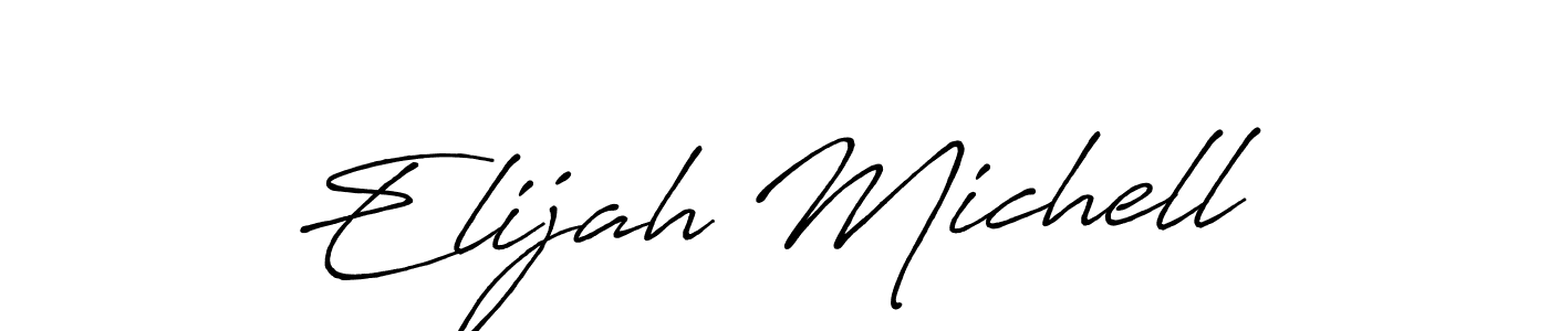 How to make Elijah Michell name signature. Use Antro_Vectra_Bolder style for creating short signs online. This is the latest handwritten sign. Elijah Michell signature style 7 images and pictures png
