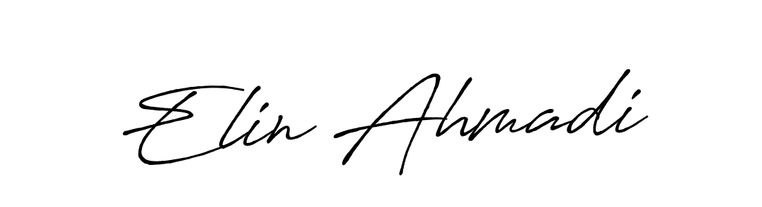 Design your own signature with our free online signature maker. With this signature software, you can create a handwritten (Antro_Vectra_Bolder) signature for name Elin Ahmadi. Elin Ahmadi signature style 7 images and pictures png