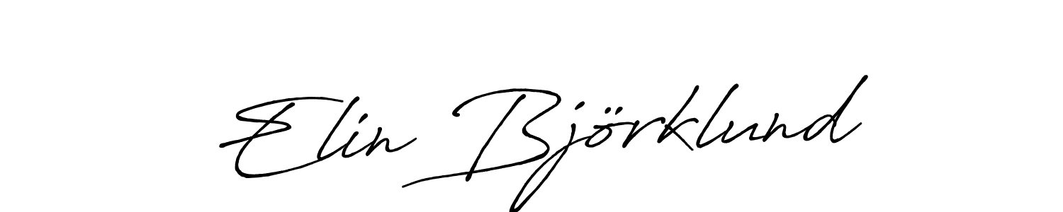 How to make Elin Björklund name signature. Use Antro_Vectra_Bolder style for creating short signs online. This is the latest handwritten sign. Elin Björklund signature style 7 images and pictures png