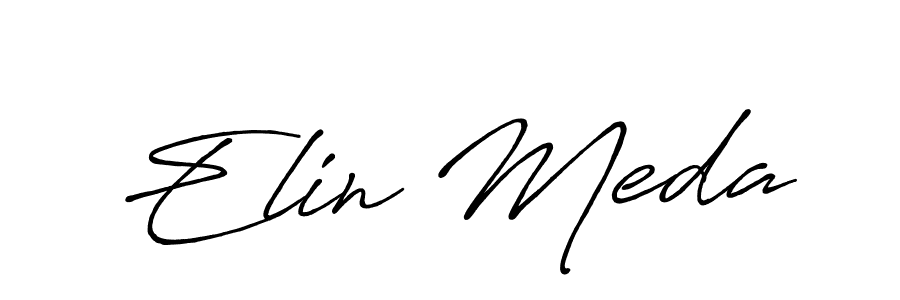 Use a signature maker to create a handwritten signature online. With this signature software, you can design (Antro_Vectra_Bolder) your own signature for name Elin Meda. Elin Meda signature style 7 images and pictures png