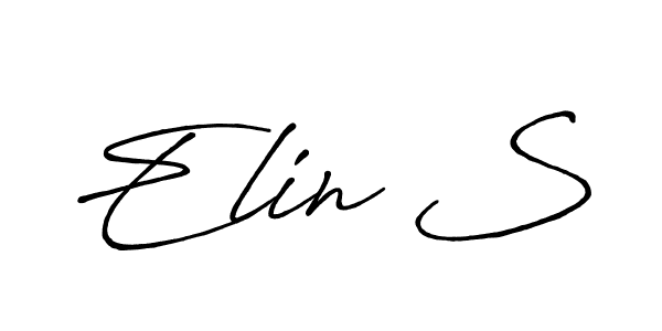 Similarly Antro_Vectra_Bolder is the best handwritten signature design. Signature creator online .You can use it as an online autograph creator for name Elin S. Elin S signature style 7 images and pictures png