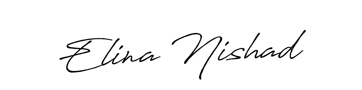 Elina Nishad stylish signature style. Best Handwritten Sign (Antro_Vectra_Bolder) for my name. Handwritten Signature Collection Ideas for my name Elina Nishad. Elina Nishad signature style 7 images and pictures png