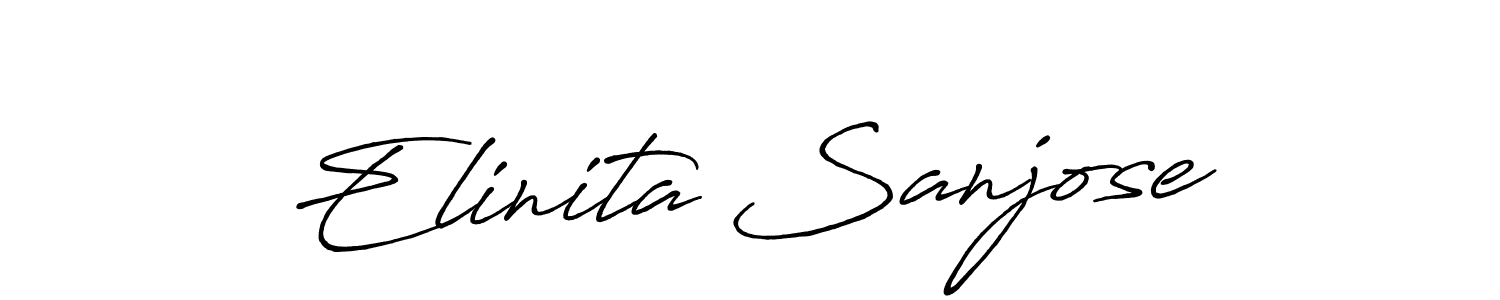 Elinita Sanjose stylish signature style. Best Handwritten Sign (Antro_Vectra_Bolder) for my name. Handwritten Signature Collection Ideas for my name Elinita Sanjose. Elinita Sanjose signature style 7 images and pictures png