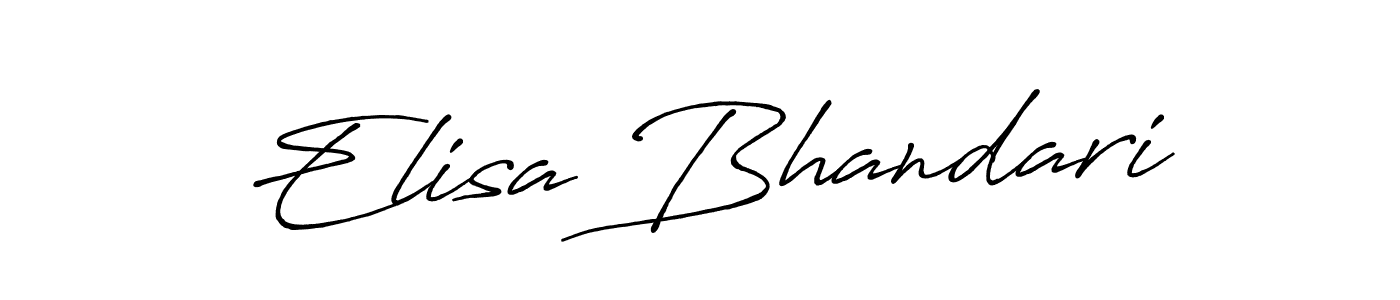 Create a beautiful signature design for name Elisa Bhandari. With this signature (Antro_Vectra_Bolder) fonts, you can make a handwritten signature for free. Elisa Bhandari signature style 7 images and pictures png