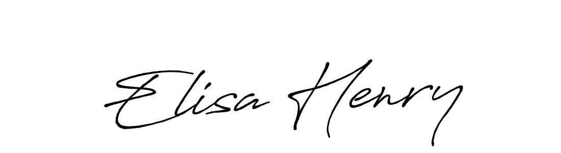 How to make Elisa Henry name signature. Use Antro_Vectra_Bolder style for creating short signs online. This is the latest handwritten sign. Elisa Henry signature style 7 images and pictures png