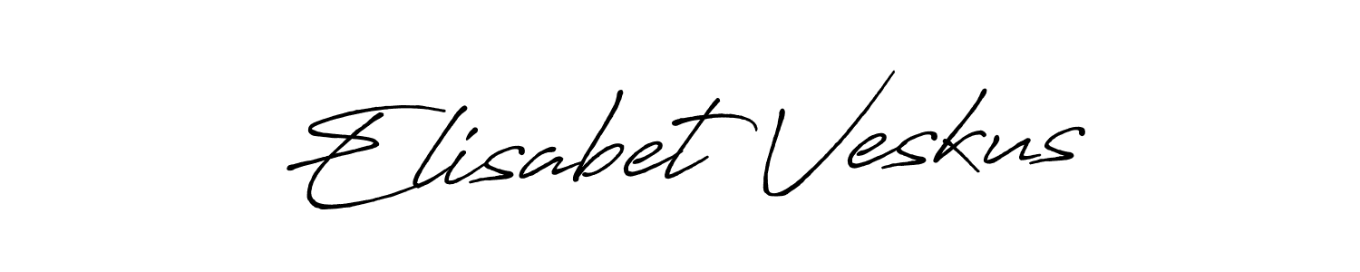 How to make Elisabet Veskus name signature. Use Antro_Vectra_Bolder style for creating short signs online. This is the latest handwritten sign. Elisabet Veskus signature style 7 images and pictures png