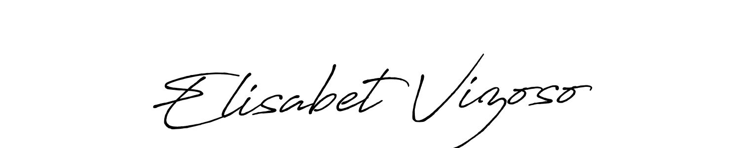 Create a beautiful signature design for name Elisabet Vizoso. With this signature (Antro_Vectra_Bolder) fonts, you can make a handwritten signature for free. Elisabet Vizoso signature style 7 images and pictures png