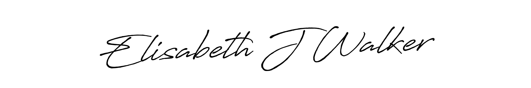 How to make Elisabeth J Walker name signature. Use Antro_Vectra_Bolder style for creating short signs online. This is the latest handwritten sign. Elisabeth J Walker signature style 7 images and pictures png