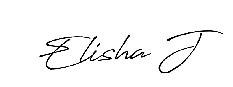 Elisha J stylish signature style. Best Handwritten Sign (Antro_Vectra_Bolder) for my name. Handwritten Signature Collection Ideas for my name Elisha J. Elisha J signature style 7 images and pictures png