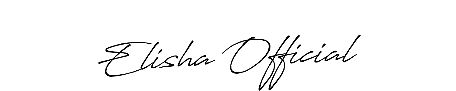 Design your own signature with our free online signature maker. With this signature software, you can create a handwritten (Antro_Vectra_Bolder) signature for name Elisha Official. Elisha Official signature style 7 images and pictures png
