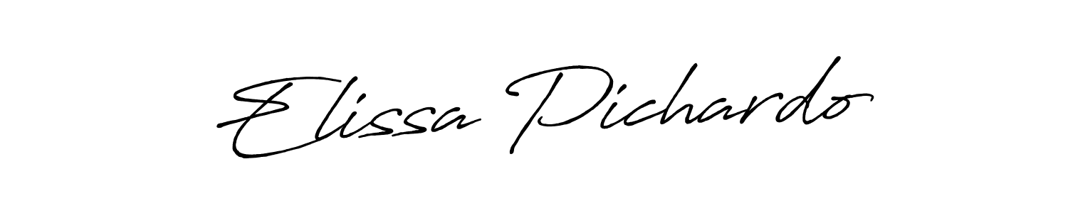 Design your own signature with our free online signature maker. With this signature software, you can create a handwritten (Antro_Vectra_Bolder) signature for name Elissa Pichardo. Elissa Pichardo signature style 7 images and pictures png