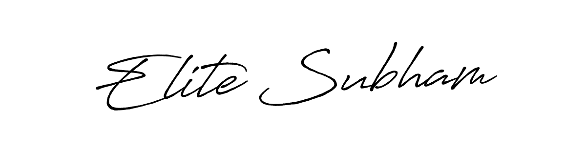 Similarly Antro_Vectra_Bolder is the best handwritten signature design. Signature creator online .You can use it as an online autograph creator for name Elite Subham. Elite Subham signature style 7 images and pictures png