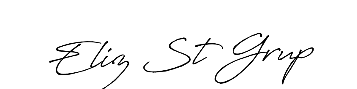Make a beautiful signature design for name Eliz St Grup. With this signature (Antro_Vectra_Bolder) style, you can create a handwritten signature for free. Eliz St Grup signature style 7 images and pictures png