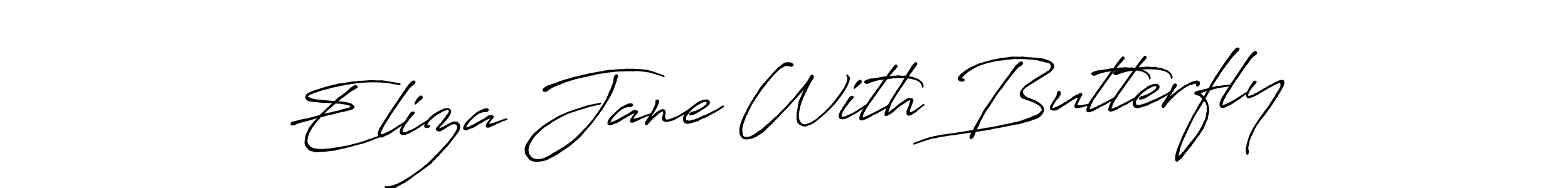 Use a signature maker to create a handwritten signature online. With this signature software, you can design (Antro_Vectra_Bolder) your own signature for name Eliza Jane With Butterfly. Eliza Jane With Butterfly signature style 7 images and pictures png