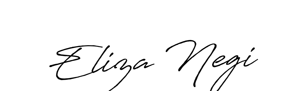 Make a beautiful signature design for name Eliza Negi. With this signature (Antro_Vectra_Bolder) style, you can create a handwritten signature for free. Eliza Negi signature style 7 images and pictures png