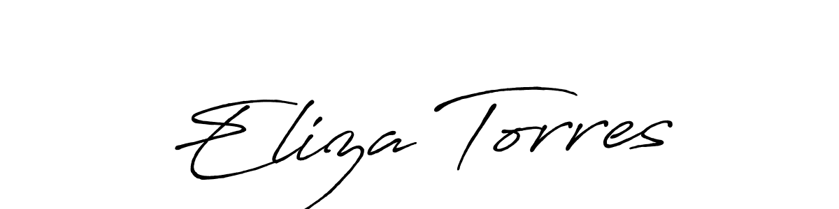 Use a signature maker to create a handwritten signature online. With this signature software, you can design (Antro_Vectra_Bolder) your own signature for name Eliza Torres. Eliza Torres signature style 7 images and pictures png