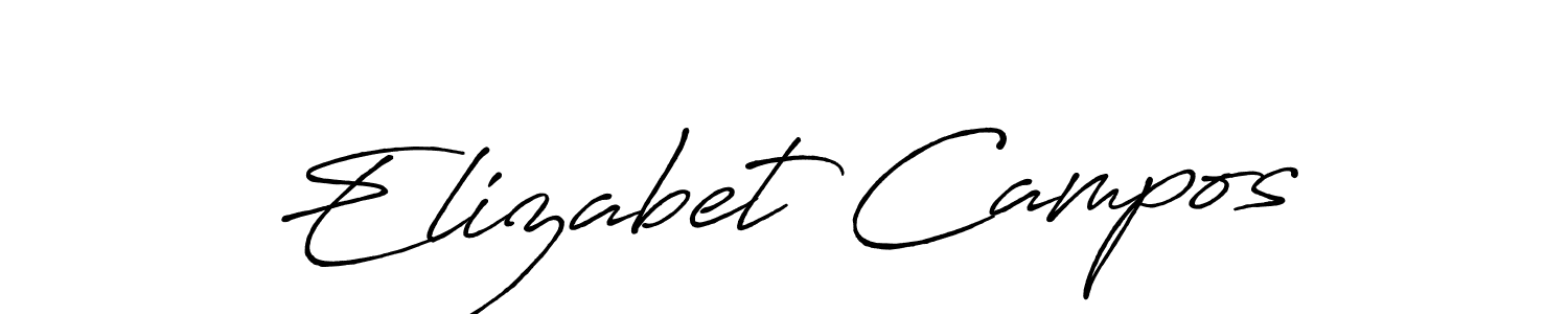 Similarly Antro_Vectra_Bolder is the best handwritten signature design. Signature creator online .You can use it as an online autograph creator for name Elizabet Campos. Elizabet Campos signature style 7 images and pictures png