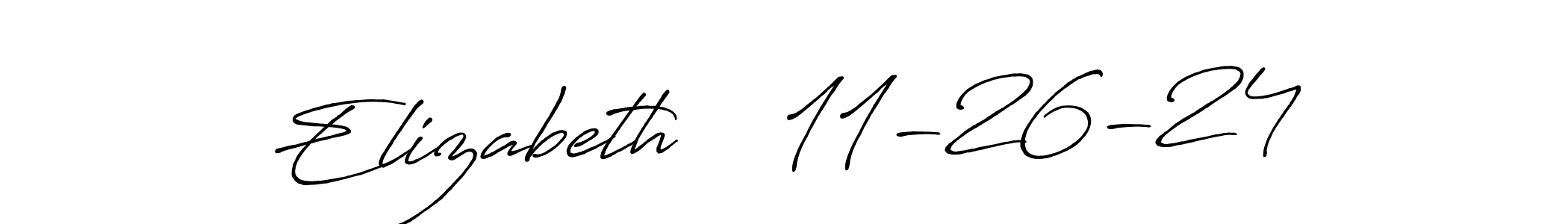 Make a beautiful signature design for name Elizabeth    11-26-24. With this signature (Antro_Vectra_Bolder) style, you can create a handwritten signature for free. Elizabeth    11-26-24 signature style 7 images and pictures png