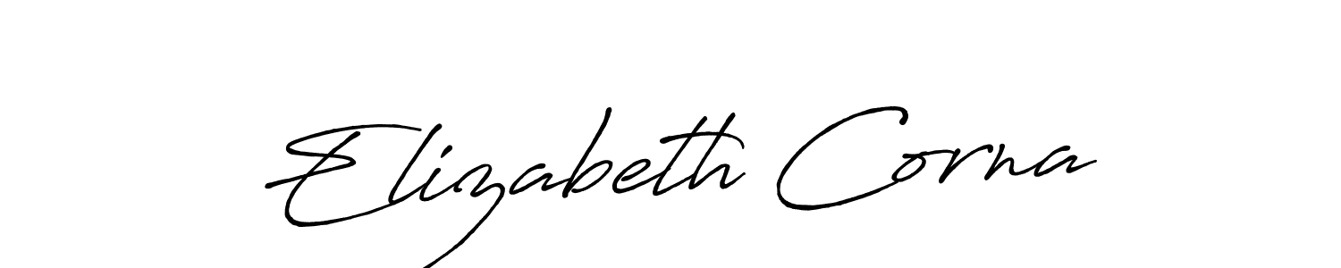 The best way (Antro_Vectra_Bolder) to make a short signature is to pick only two or three words in your name. The name Elizabeth Corna include a total of six letters. For converting this name. Elizabeth Corna signature style 7 images and pictures png