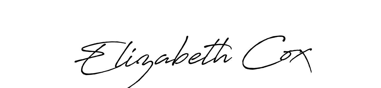 Create a beautiful signature design for name Elizabeth Cox. With this signature (Antro_Vectra_Bolder) fonts, you can make a handwritten signature for free. Elizabeth Cox signature style 7 images and pictures png
