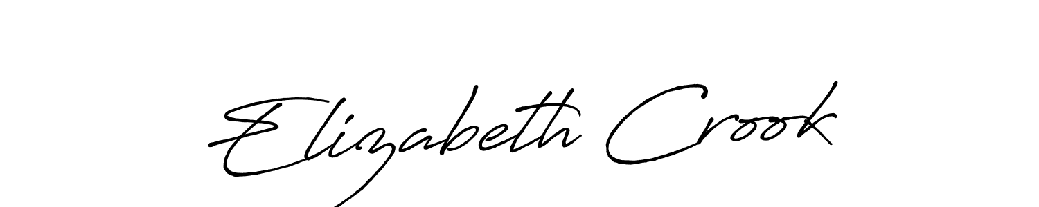 Create a beautiful signature design for name Elizabeth Crook. With this signature (Antro_Vectra_Bolder) fonts, you can make a handwritten signature for free. Elizabeth Crook signature style 7 images and pictures png