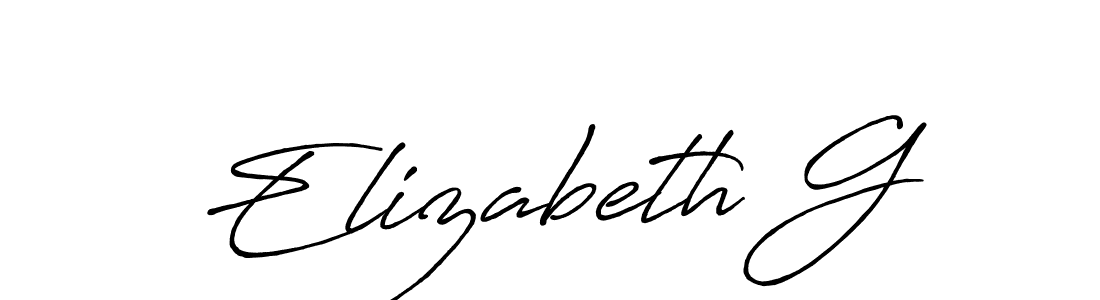 Design your own signature with our free online signature maker. With this signature software, you can create a handwritten (Antro_Vectra_Bolder) signature for name Elizabeth G. Elizabeth G signature style 7 images and pictures png