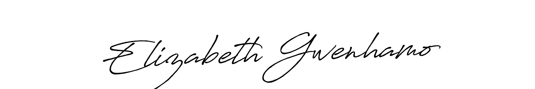 Use a signature maker to create a handwritten signature online. With this signature software, you can design (Antro_Vectra_Bolder) your own signature for name Elizabeth Gwenhamo. Elizabeth Gwenhamo signature style 7 images and pictures png