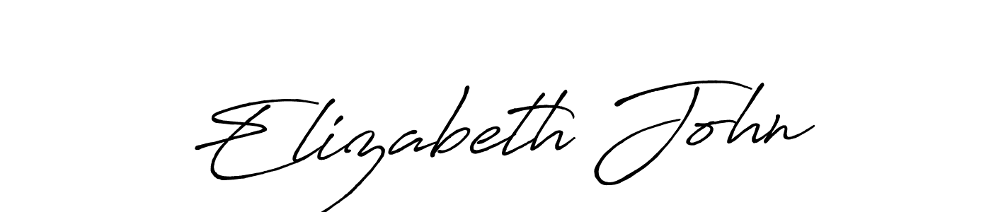 Make a beautiful signature design for name Elizabeth John. With this signature (Antro_Vectra_Bolder) style, you can create a handwritten signature for free. Elizabeth John signature style 7 images and pictures png
