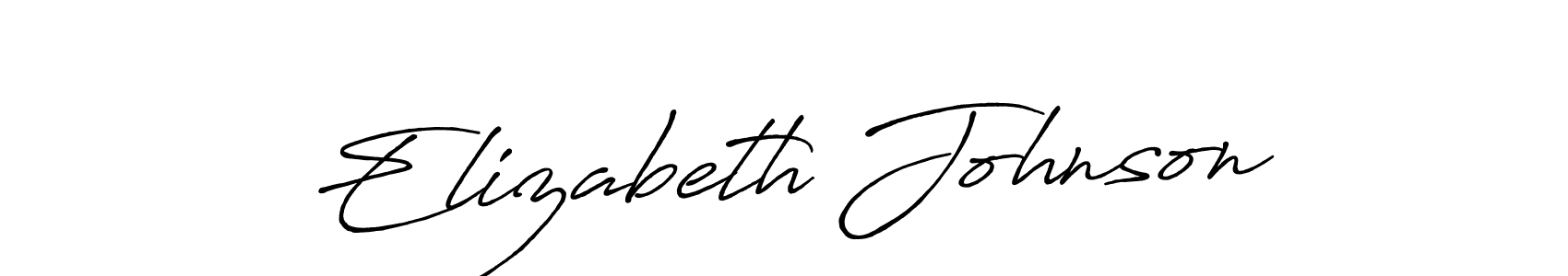 Design your own signature with our free online signature maker. With this signature software, you can create a handwritten (Antro_Vectra_Bolder) signature for name Elizabeth Johnson. Elizabeth Johnson signature style 7 images and pictures png