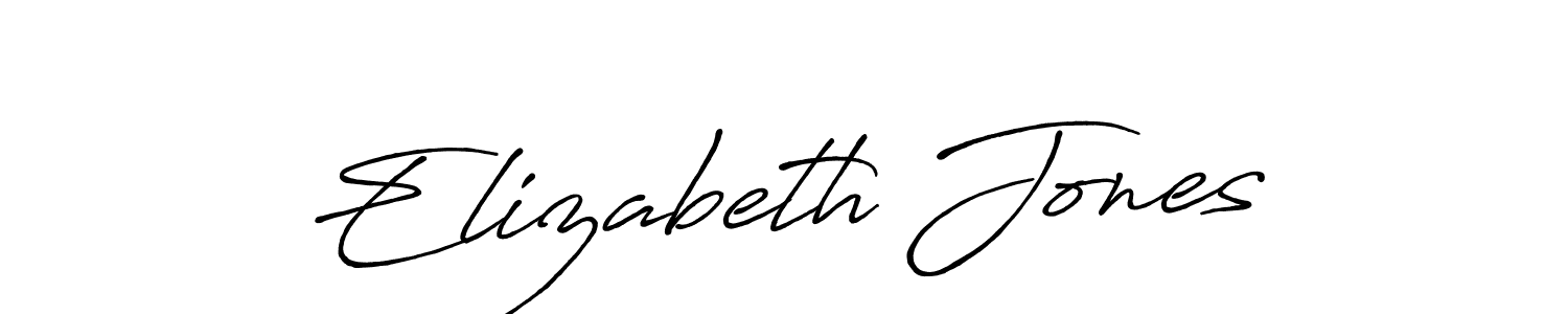 Design your own signature with our free online signature maker. With this signature software, you can create a handwritten (Antro_Vectra_Bolder) signature for name Elizabeth Jones. Elizabeth Jones signature style 7 images and pictures png